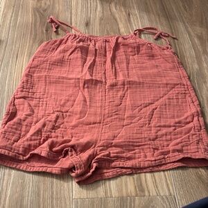Old Navy Coral Pink Cotton Gauze Romper One-Piece